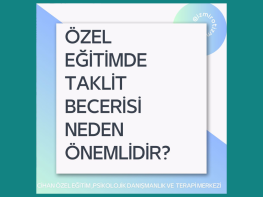 Özel Eğitimde Taklit Becerisini Neden Önemlidir ?